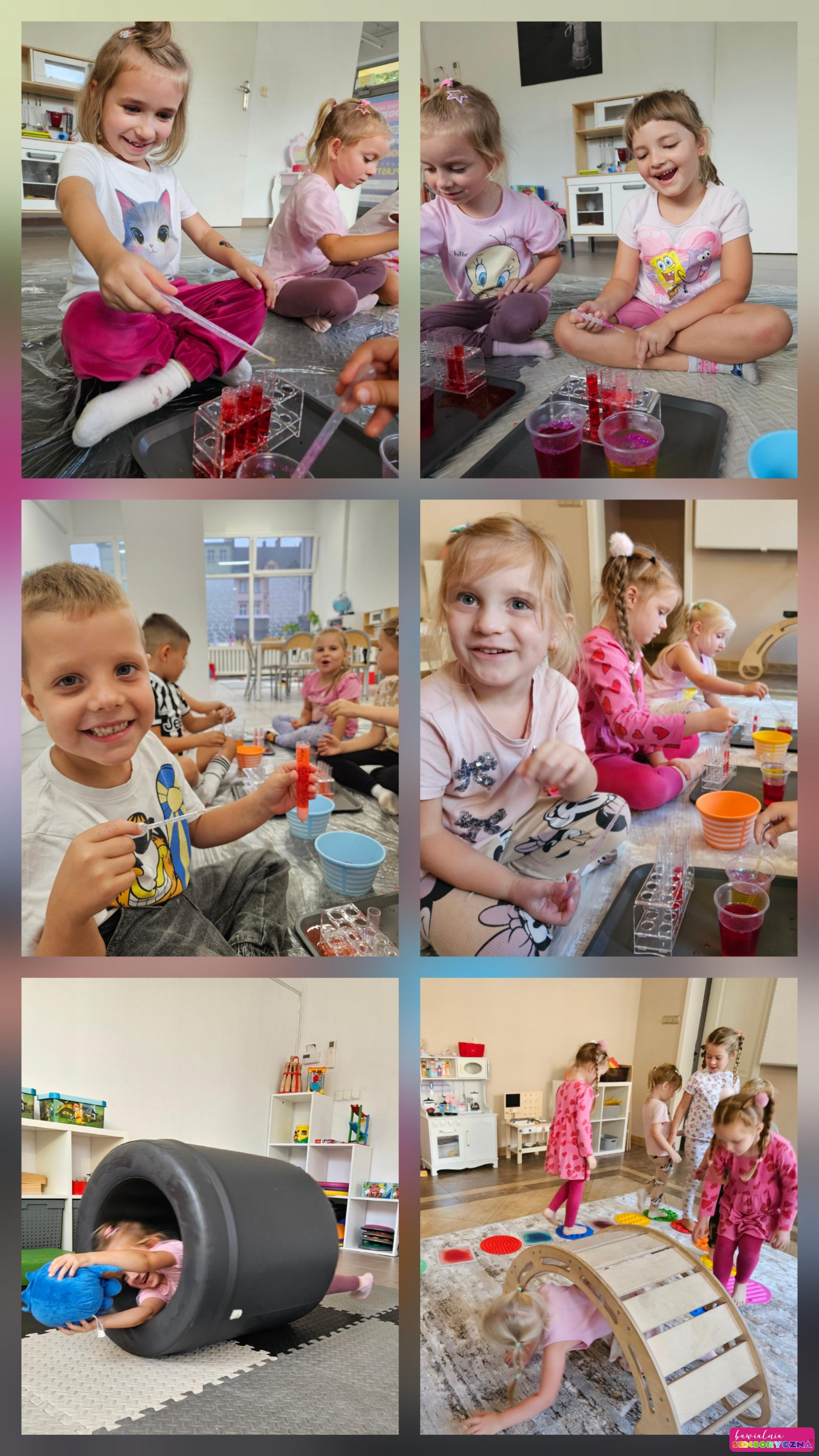 Zajęcia sensoryczne dla dzieci, zajecia edukacyjne w Chojnowie, zajecia edukacyjne w Chocianowie, zajecia edukacyjne w Jaworze, dzieci z eksperymentami.