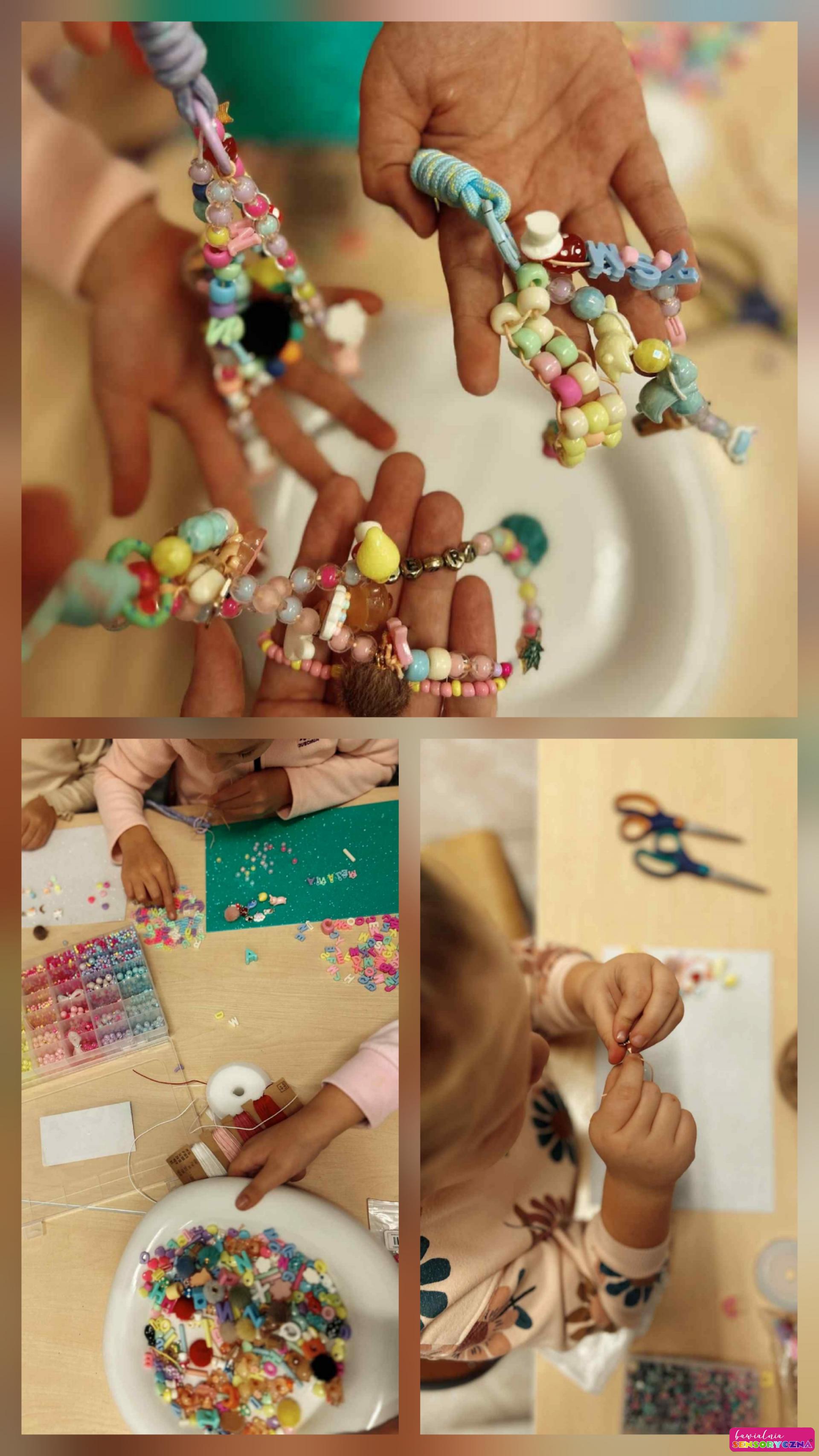 Zajęcia kreatywne dla dzieci w Chojnowie, koraliki, breloczki, zawieszki.