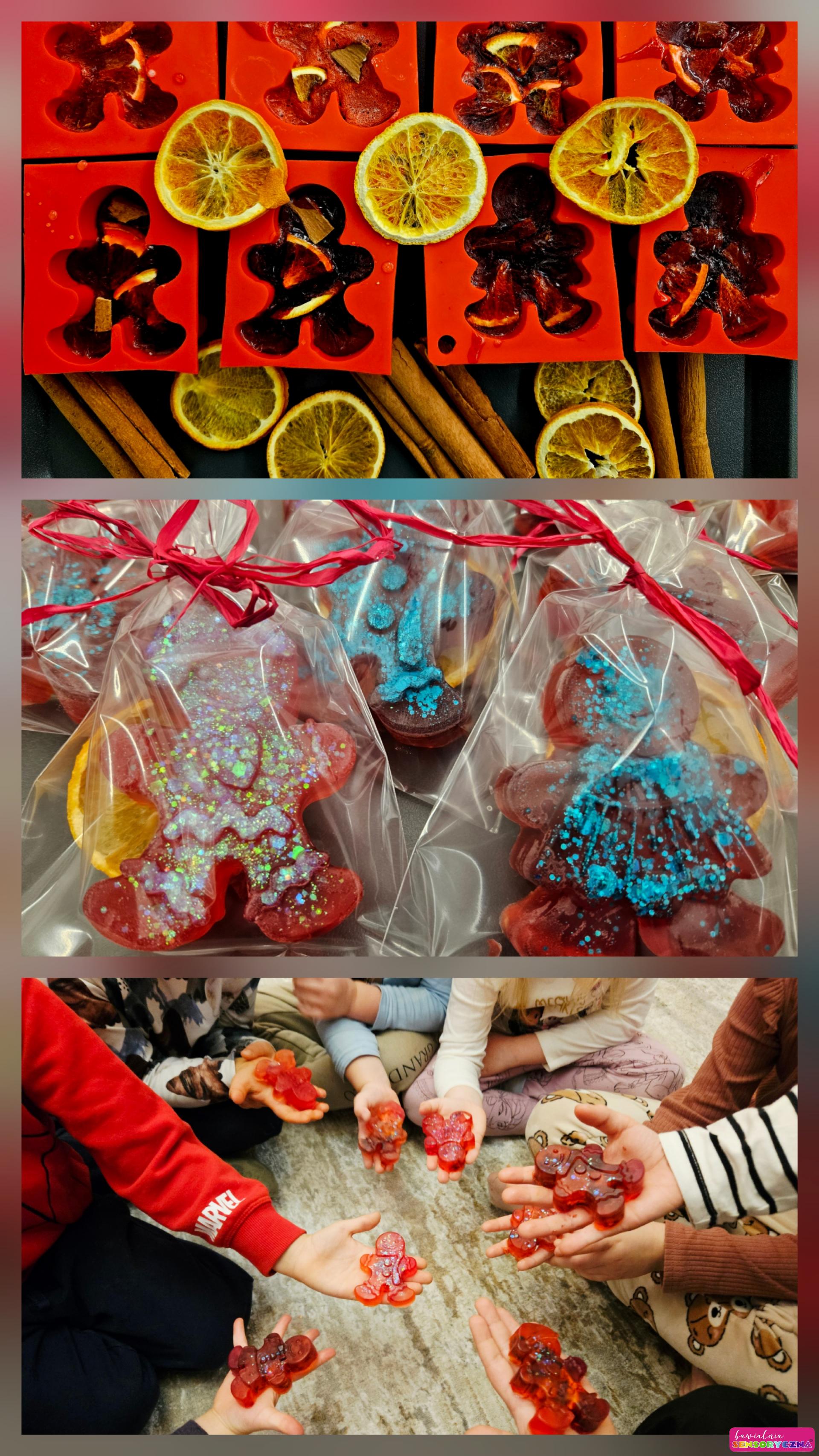 Brokatowe mydełka świąteczne. Zajęcia edukacyjne dla dzieci w Chojnowie. Zajęcia edukacyjne dla dzieci w Chocianowie. Zajęcia edukacyjne dla dzieci w Jaworze.