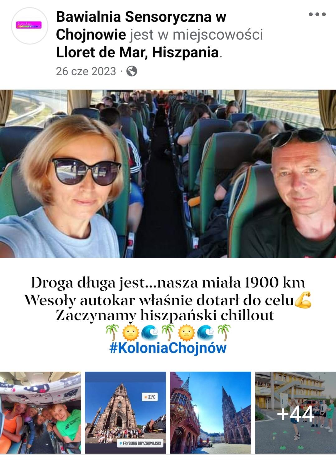 Autobus z dziećmi, kolonia