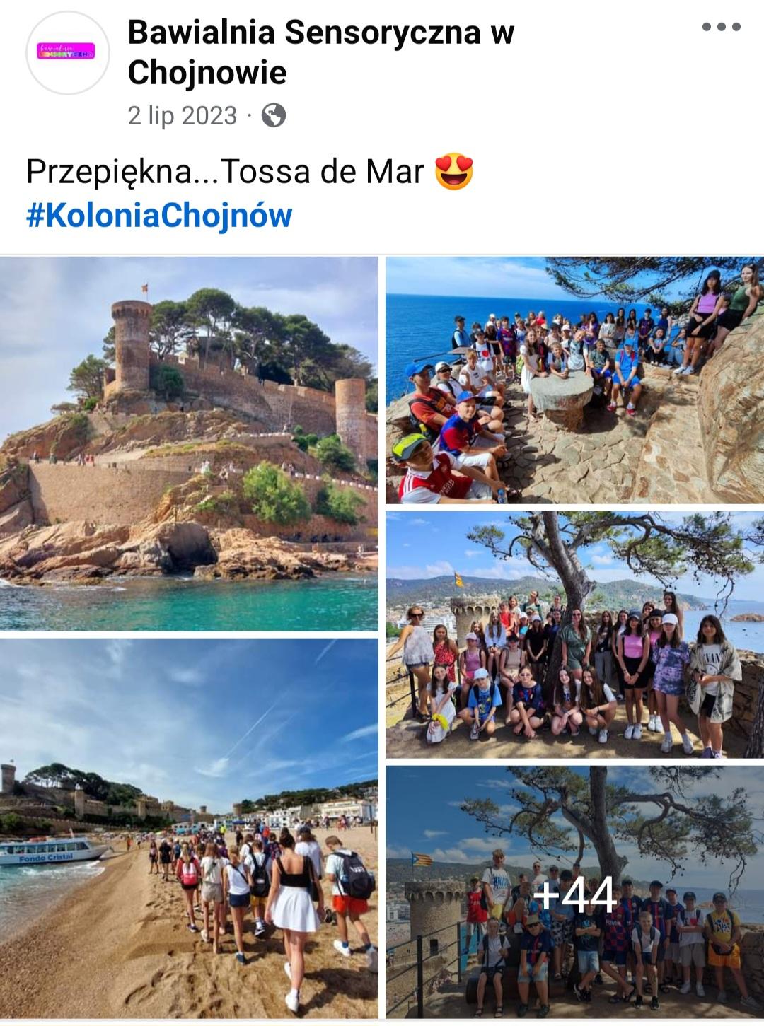 Tossa de Mar, zwiedzanie, grupa kolonijna, zdjęcia grupowe