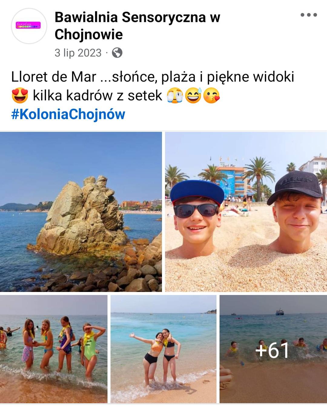 Dzieci na plaży w Hiszpanii, kolonia, piasek, woda