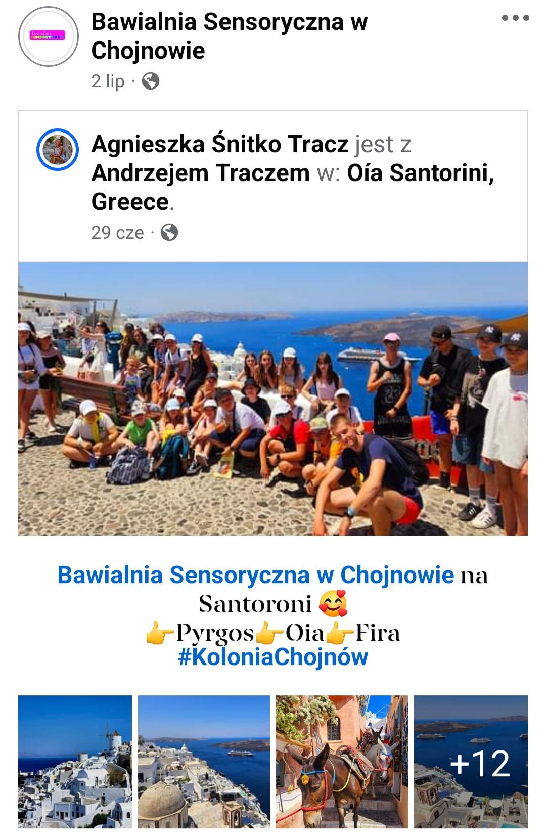 Kolonia na Santorini, zdjęcia dzieci i widoków 