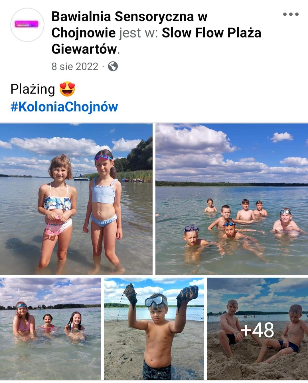 Dzieci, jezioro, kąpiel, plaża 