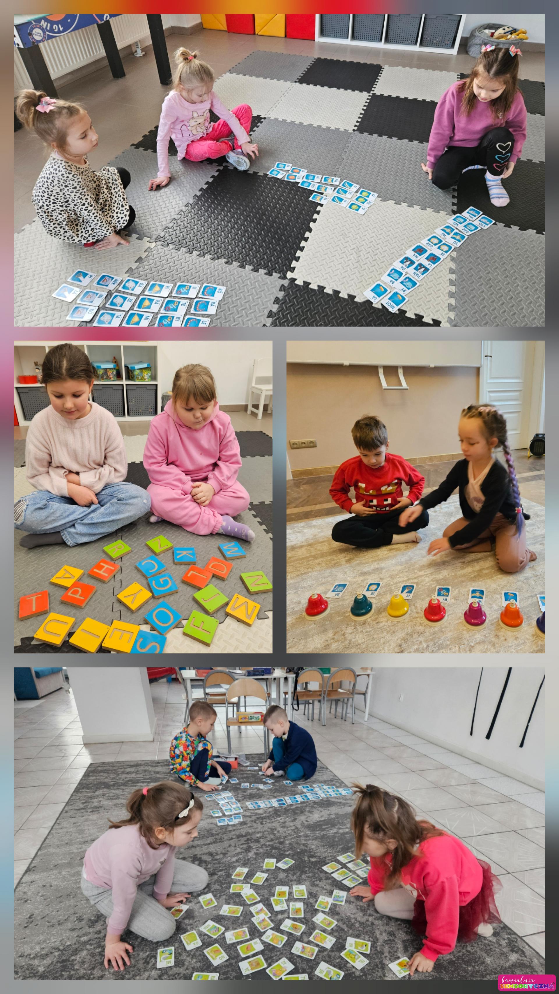 Zajęcia edukacyjne dla dzieci, nauka czytania w Bawialni Sensorycznej. Zajecia dla dzieci w Chojnowie Zajęcia dla dzieci w Chocianowie. Zajęcia dla dzieci w Jaworze.
Dzieci, alfabet, karty z sylabami.